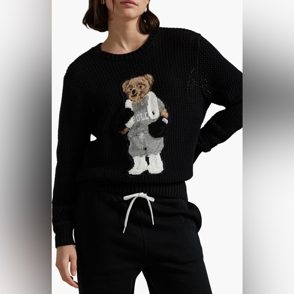 Polo Ralph Lauren Polo Bear Cotton Crewneck Sweater - Picture 1 of 6